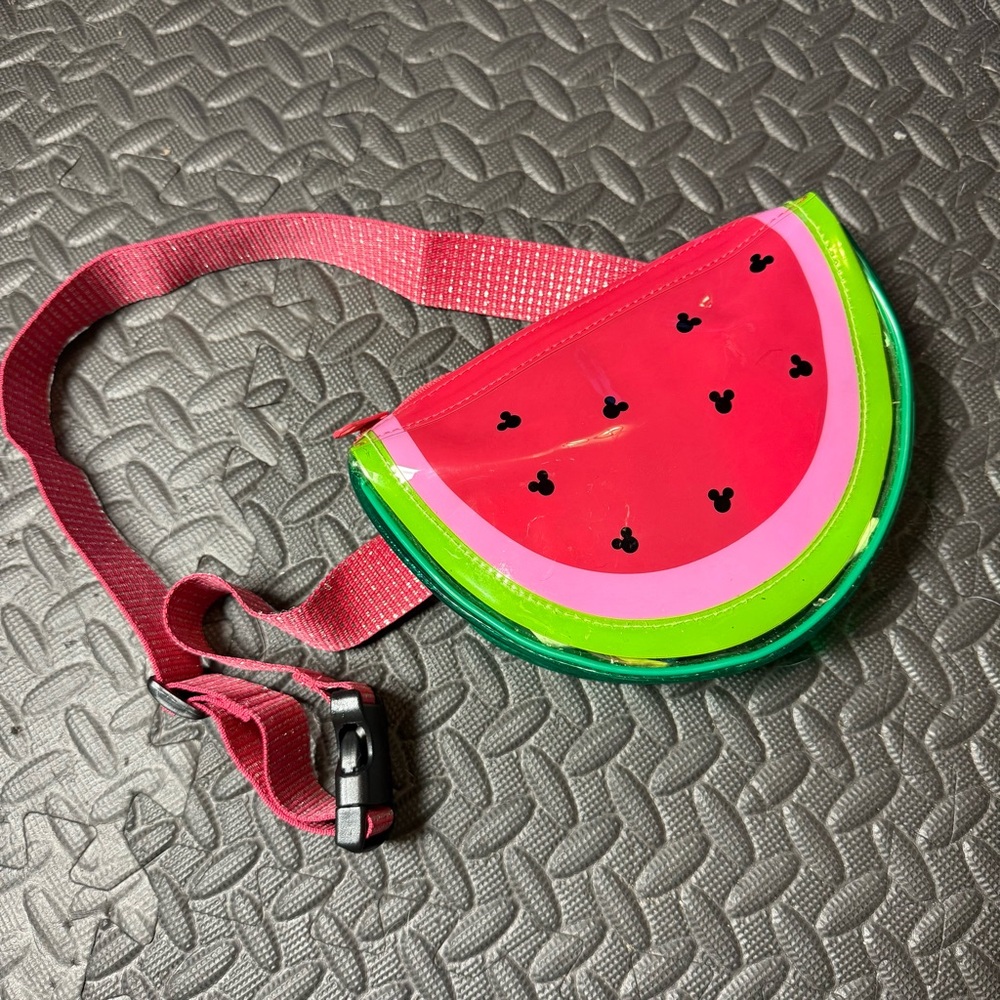 Disney Parks Watermelon Crossbody/Belt Bag - Red, Pink, Green